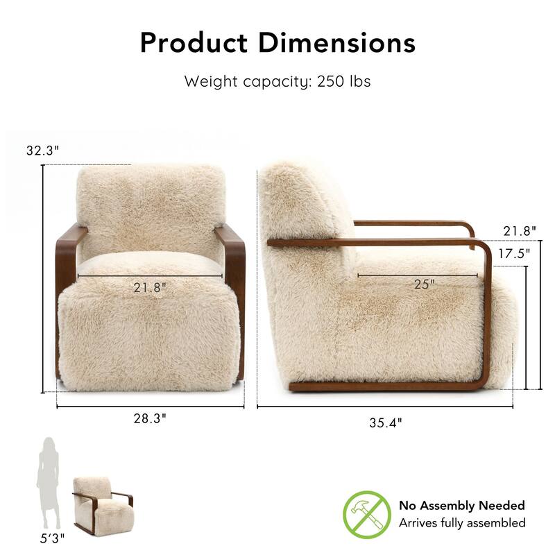 Furniture of America Neyra Modern 28-inch Faux Fur Accent Arm Chair