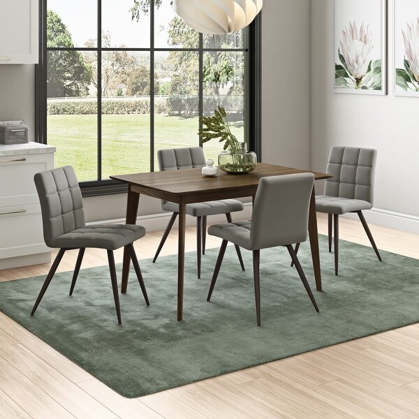 Shop Carson Carrington Rachan 5piece Dining Table and Upholstered Dining Chairs Overstock