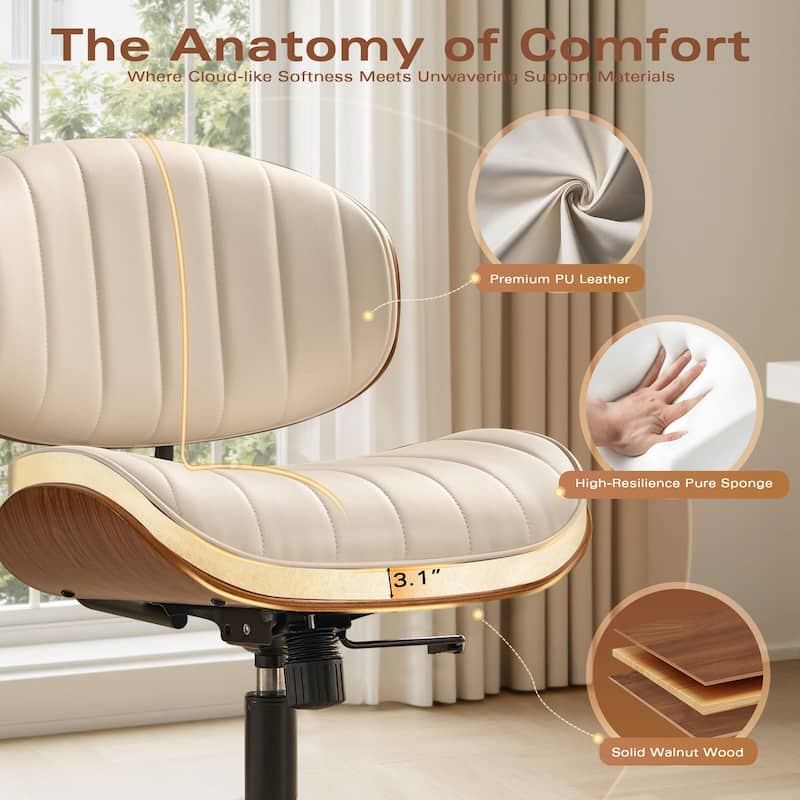 OVIOS Armless Adjustable Ergonomic Office Chair - N/A