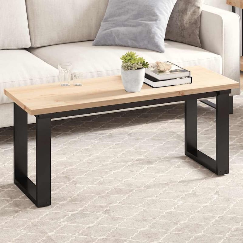 vidaXL Table Top Natural Wood Solid Pine Wood Medium Durable Table Top - 15.7 x 43.3 x 1.0 in.