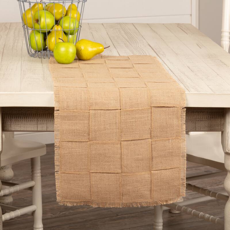 Jute Burlap Natural Basket Weave Runner