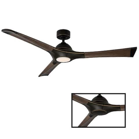 Woody 60-inch Indoor/ Outdoor Smart Ceiling Fan with LED Light