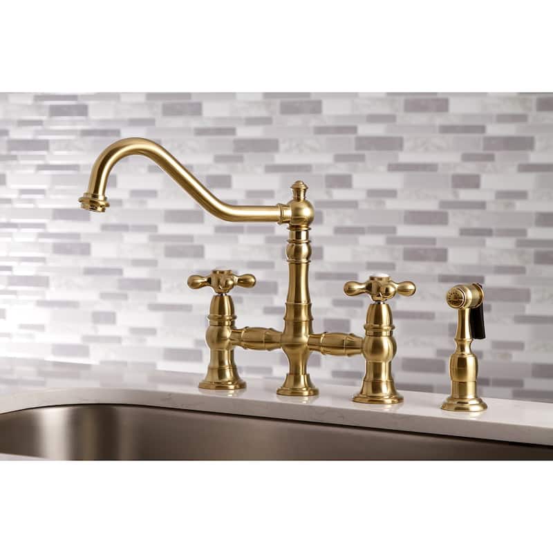 Kingston Brass Restoration Bridge Kitchen Faucet