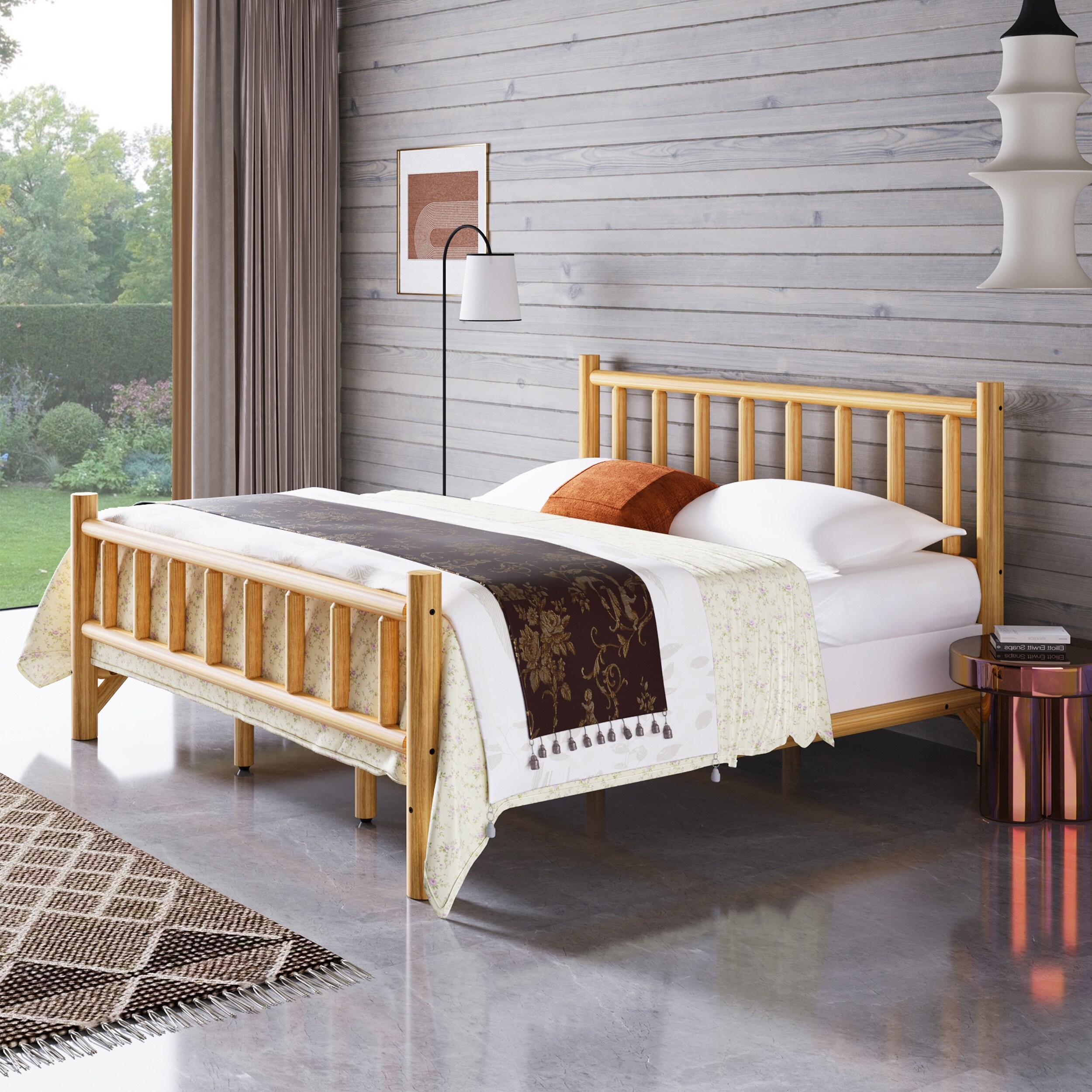 Natural king bed frame sales