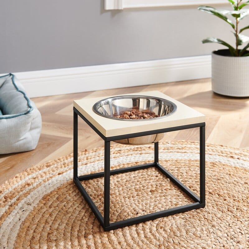 Dan Wood and Stainless steel Pet Bowl