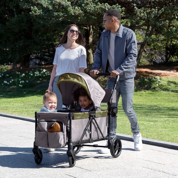 slide 2 of 5, Jeep Sport All-Terrain Stroller Wagon by Delta Children Green