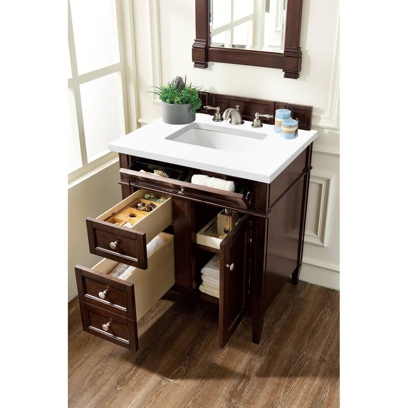 James Martin Vanities 650-V30-3WZ Brittany 30" Single Basin Poplar