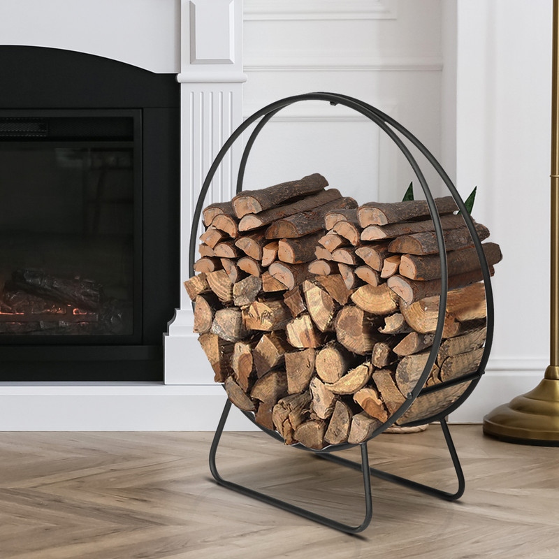 Small outdoor firewood holder outlet