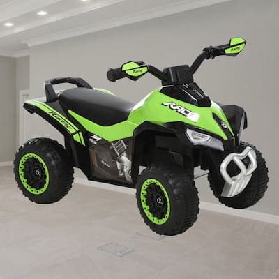 Foot-to-Floor Kids Push Ride-On Car with Music, Lights, Non-Slip Wheels, and Classic Design for Ages 1.5-3 Years - Green