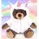 preview thumbnail 4 of 4, DolliBu Brown Bear with Red Plaid Hoodie Unicorn Plush Stuffed Animal - 10 inches