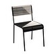 preview thumbnail 4 of 5, 3-Piece Steel Patio Outdoor Dining Set with 1 Table and 4 Chairs Black