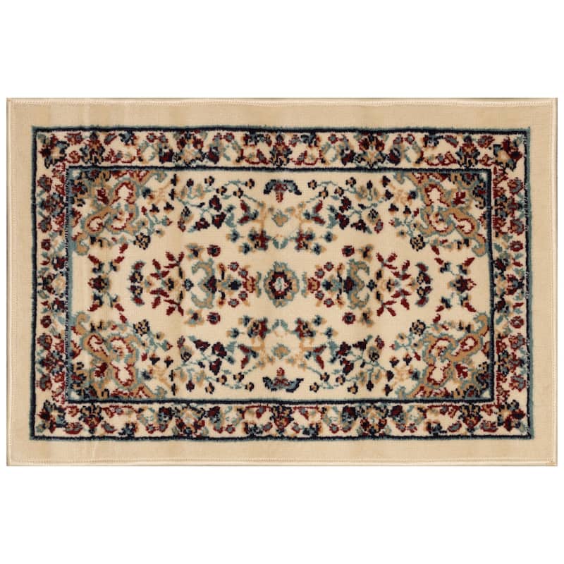 Liora Manne Athena Rug - Oriental, 3 Piece Set, Sarouk Ivory - 4' 9" x 7'