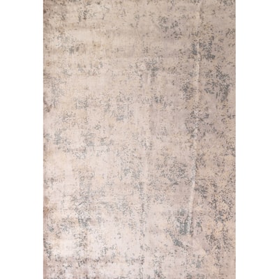Multi-Color Abstract / Modern Rug Handmade Contemporary Wool Carpet - 6'2"x 9'9"