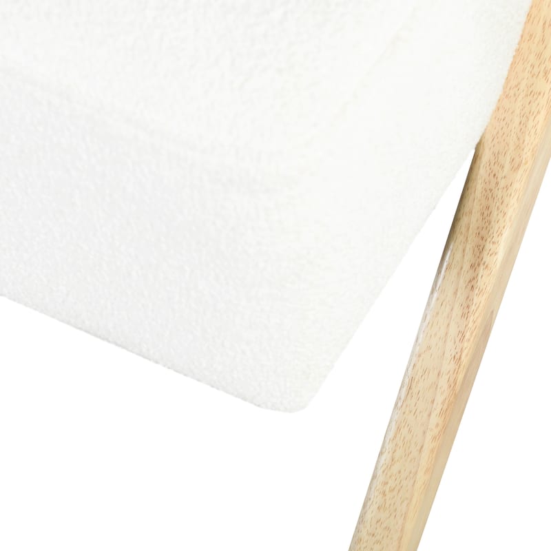 Modern Accent Chair Side Chair Upholstered Chair White Office Chair Padded Chair Dressing Chair with Wood Legs