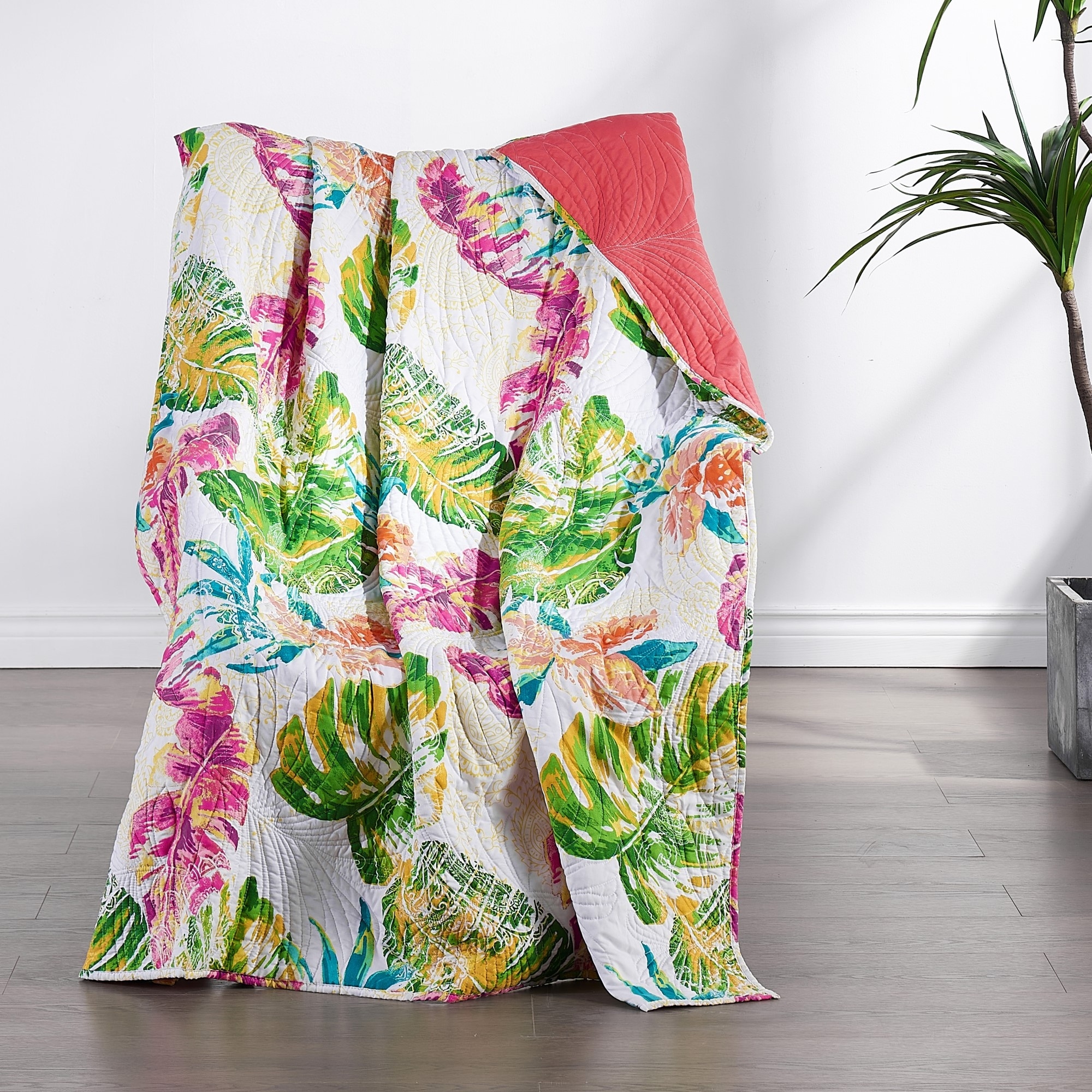 Greenland Home Fashions Tropics Cotton-Rich Throw Blanket