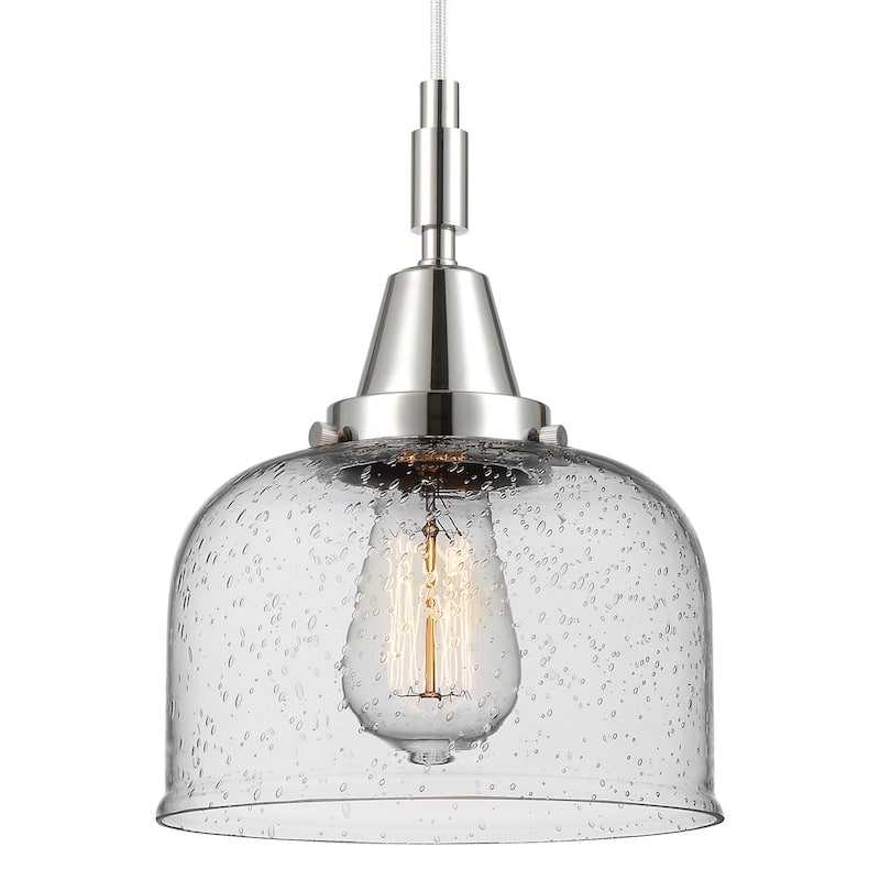 Innovations Lighting 447-1P-G74 Bell 8" Wide Mini Pendant with Clear, - Polished Chrome