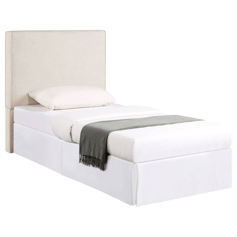 Rectangular Upholstered Headboard in Sand Fabric with Soft Foam Padding and Contemporary Look
