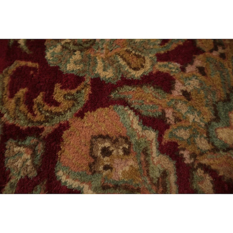 Hand Knotted Oriental 100% Wool Carpet Traditional Floral Red Agra Area Rug - 4' 1'' X 3' 11''