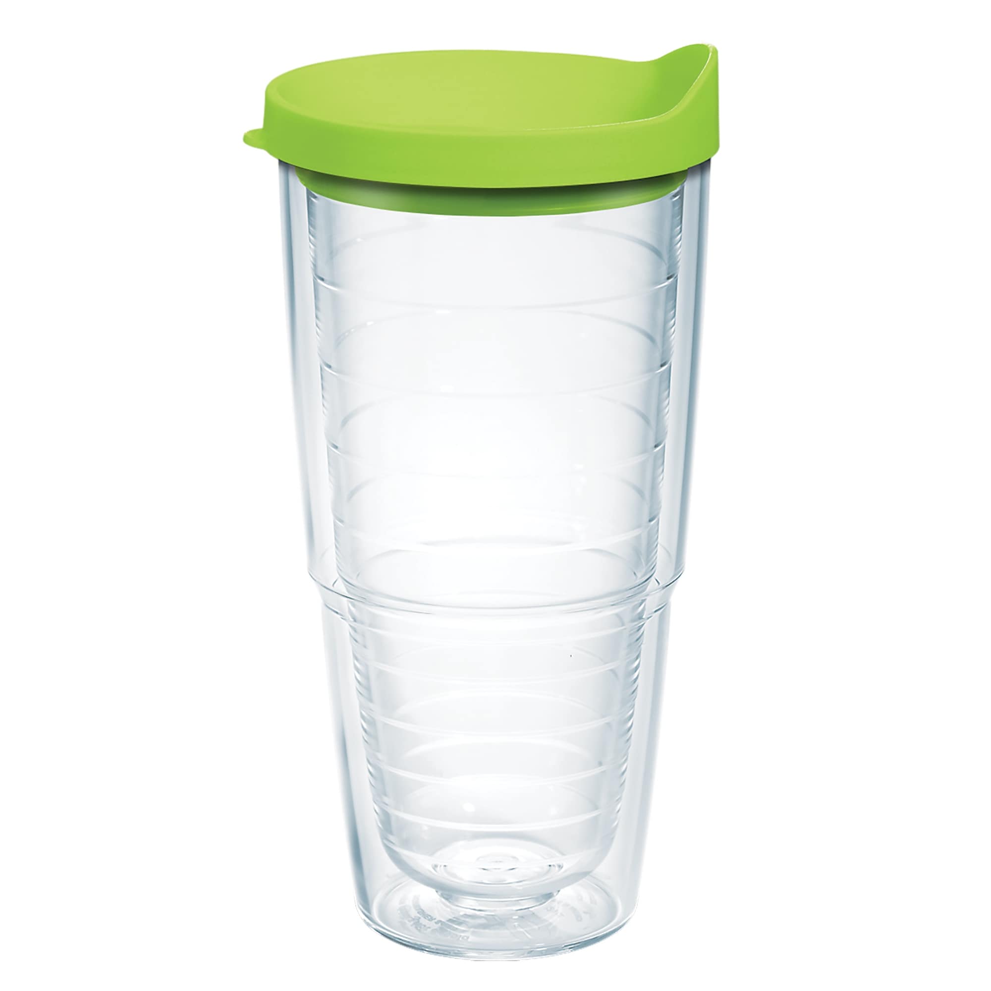 Tervis Clear & Colorful Lidded Made in USA Double Walled Insulated Travel Tumbler, Lime Green Lid