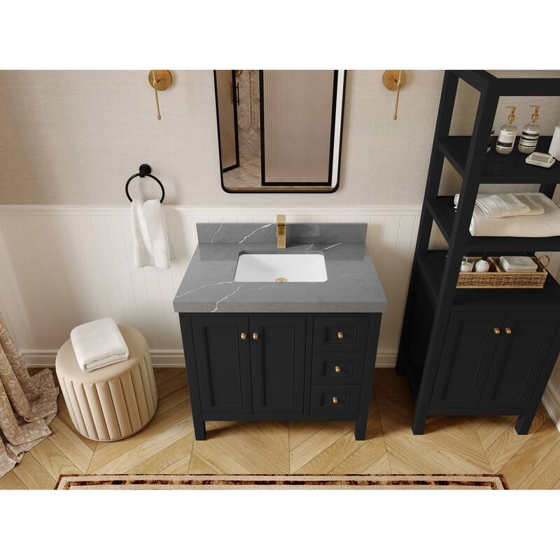 Willow Collections 36 in. W x 22 in. D Nashville Center Left Sink Bathroom Vanity with Countertop