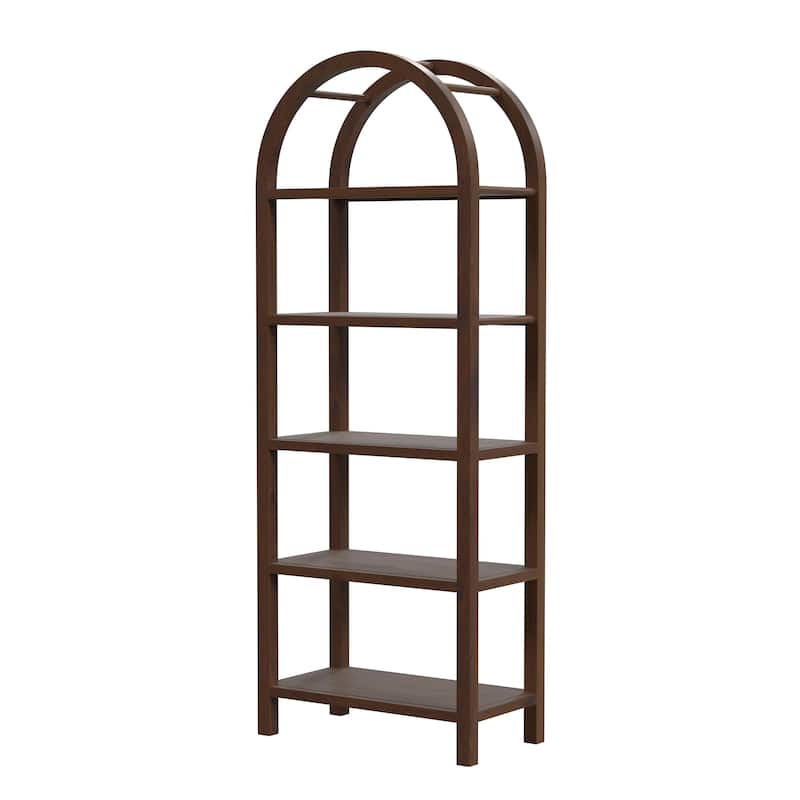 Aila Arched 5 Tier Etagere - Walnut