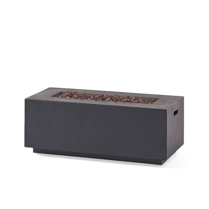 19 in. W x 40.25 in. L x 15 in. H Concrete Rectangle Propane Gas Burning Outdoor Fire Pit