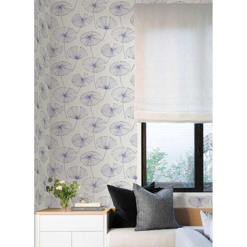 NuWallpaper Periwinkle Aya Flower Peel & Stick Wallpaper - 216in x 20.5in x 0.025in