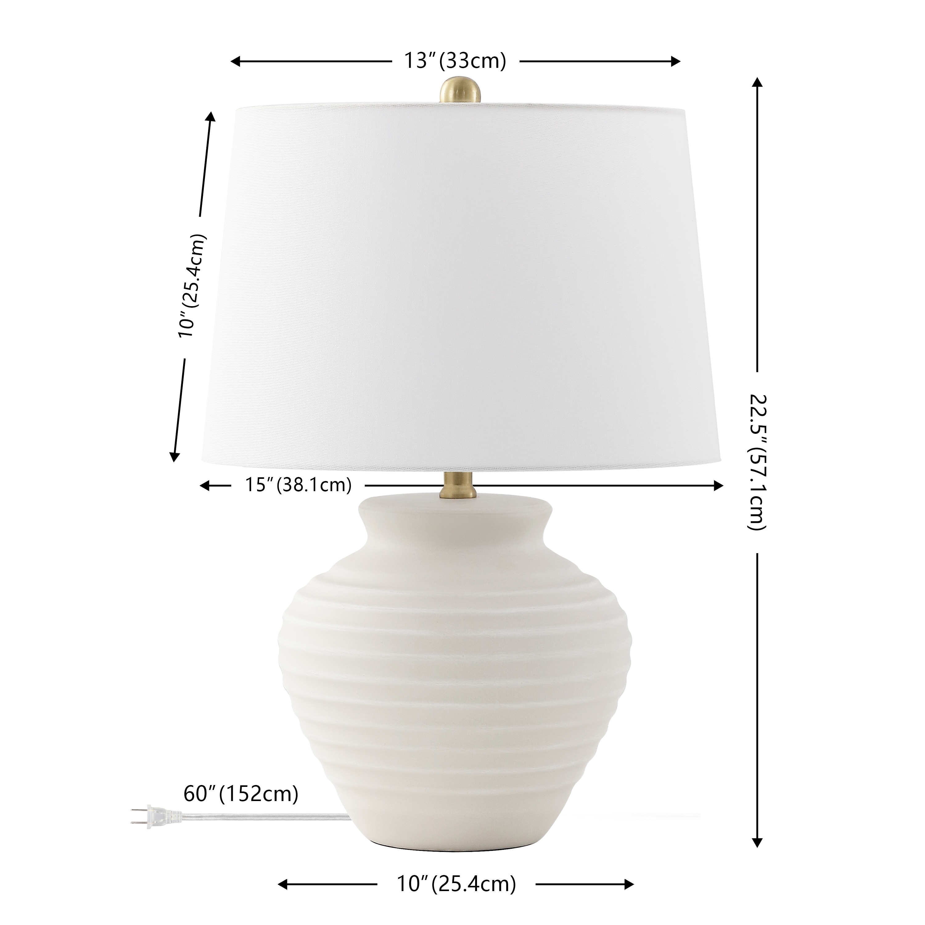 SAFAVIEH Lighting 22.5-inch Ledger Ceramic Table Lamp. - 15"W x 15"D x 23"H