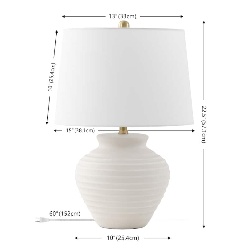 SAFAVIEH Lighting Marusa 22.5-inch Ceramic Table Lamp - 15" x 15" x 22.5" - 15"W x 15"D x 23"H