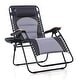 preview thumbnail 72 of 83, Oversize XL Padded Zero Gravity Lounge Chair Wider Armrest Adjustable Recliner with Cup Holder Dark Grey