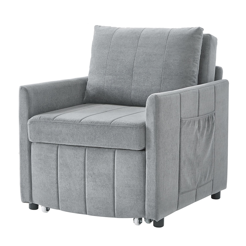 31.5" Pull Out Sofa Bed, 5-Position Adjustable Backrest, Side Pockets