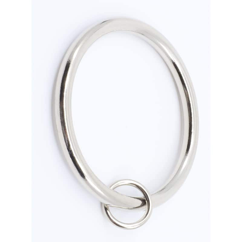 Meriville 2-Inch Inner Diameter Metal Flat Curtain Rings with Eyelets