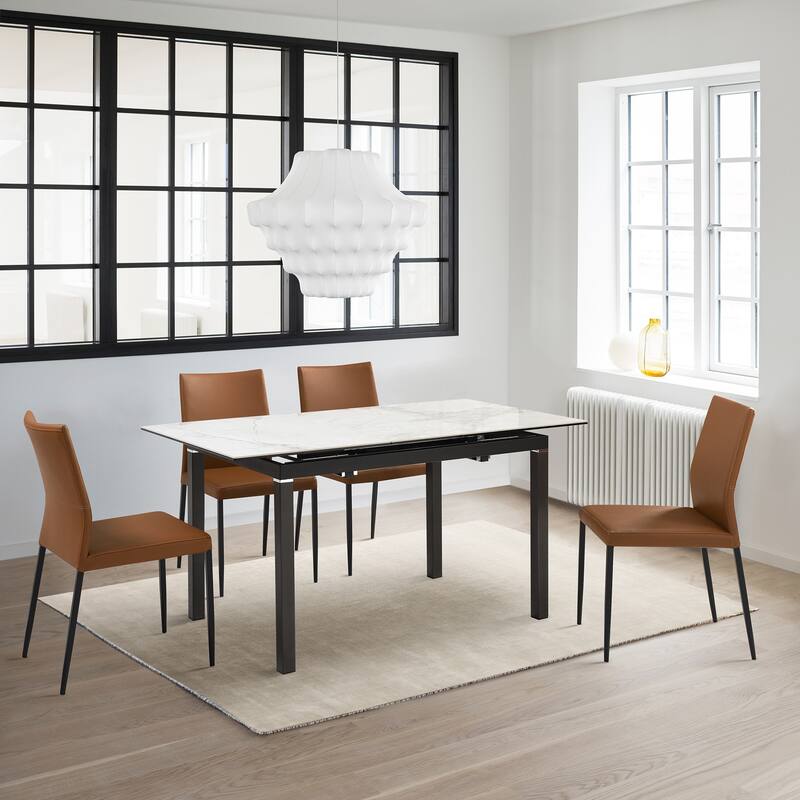 Kash Faux Leather Upholstered Parsons Dining Chairs - Set of 2