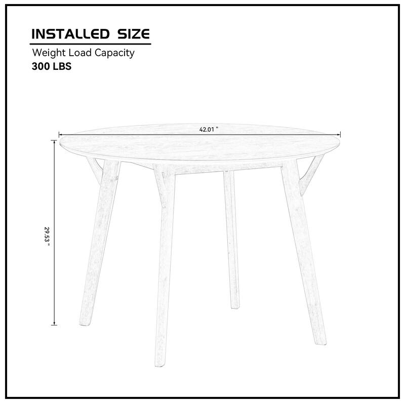 42.01" Modern Round Dining Table, Wooden Table Seats 4, Suitable for Apartment, Living Room, Dining Room, and Patio