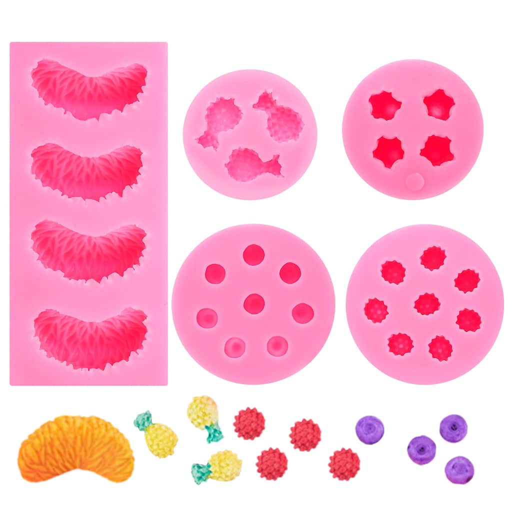 Fruit Shaped Clay Molds, 1 Pcs Silicone Miniature Clay Molds