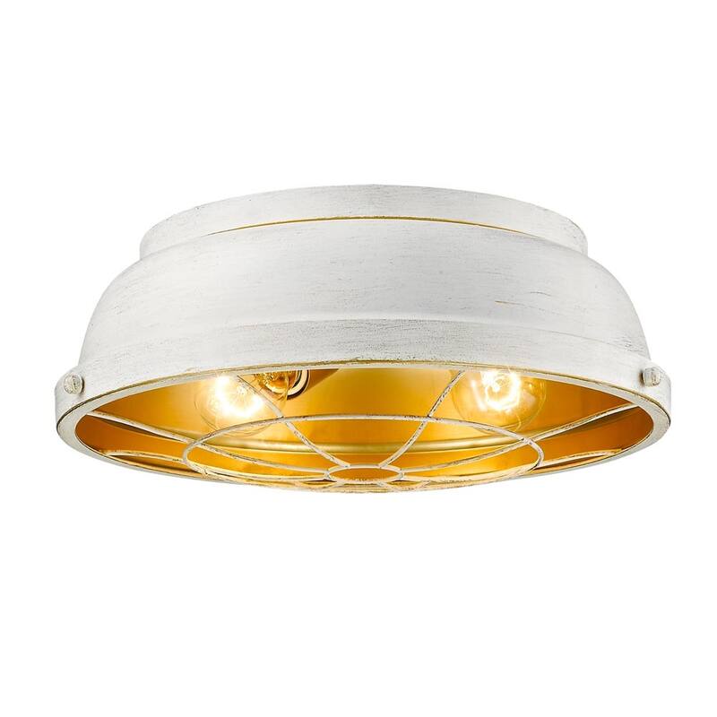 Bartlett French White Steel Flush Mount Light