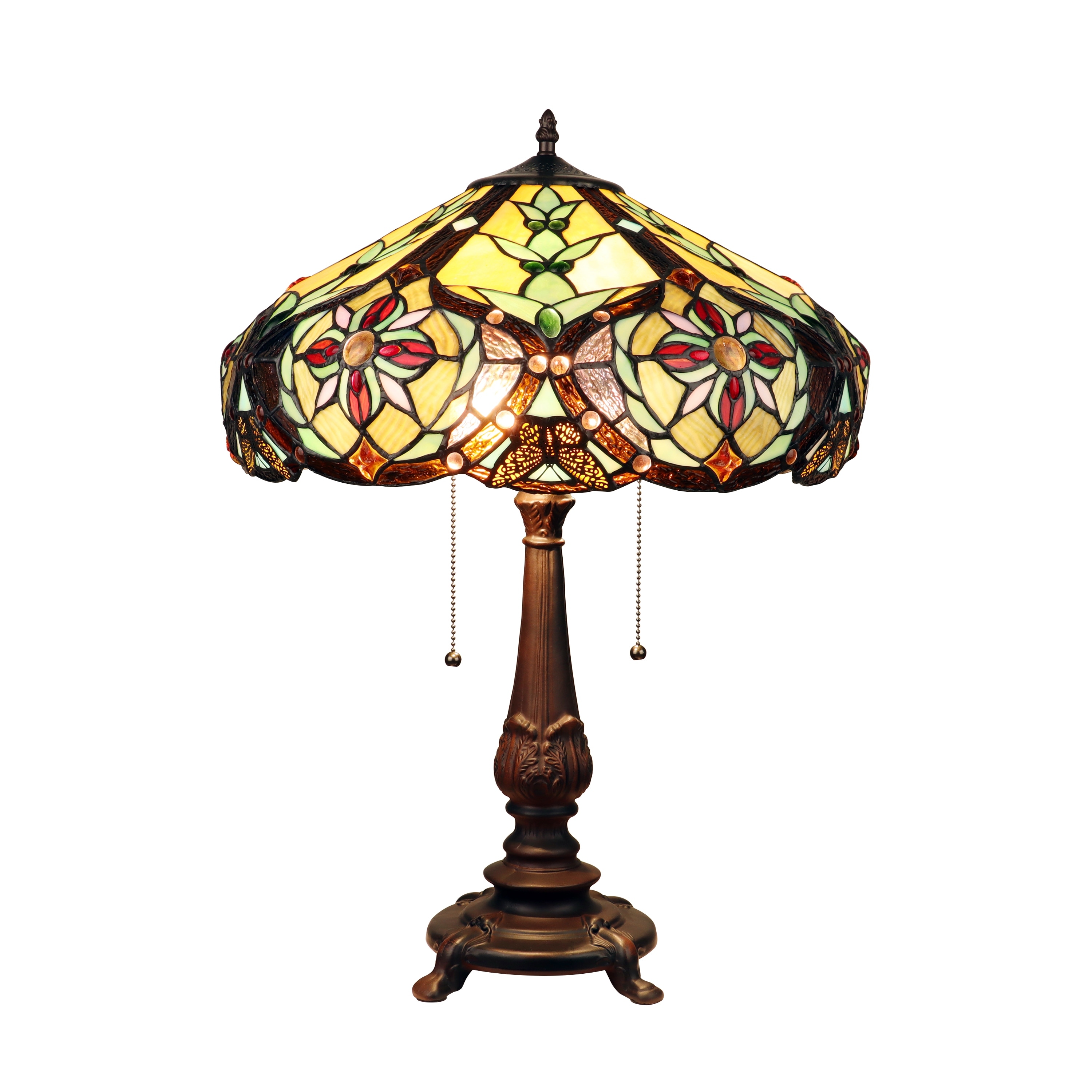 Tiffany Style Victorian Design 2 Light Table Lamp - 23.6 inches high