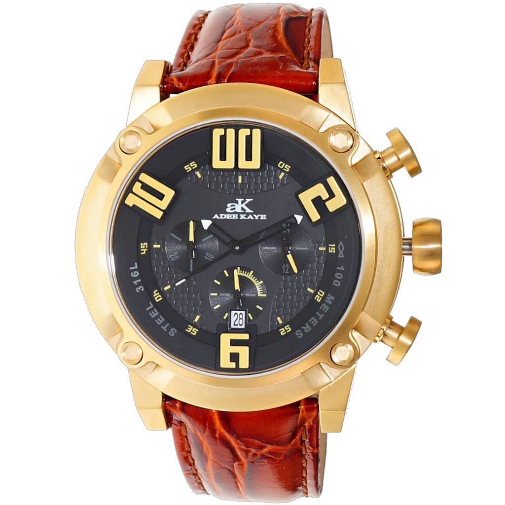 Adee Kaye Men's Blitz Black Dial Watch - AK7280-MG-RDO - 6 (36)