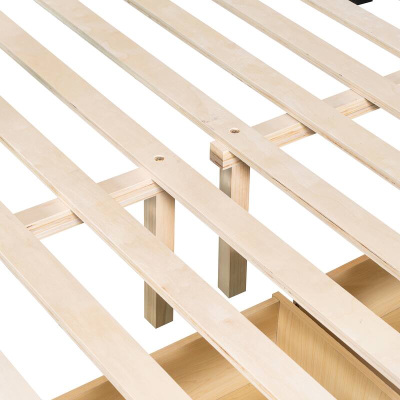 Full Over Full Bunk Bed with Drawers and Ladder, Space-Saving Bedroom Furniture in Espresso