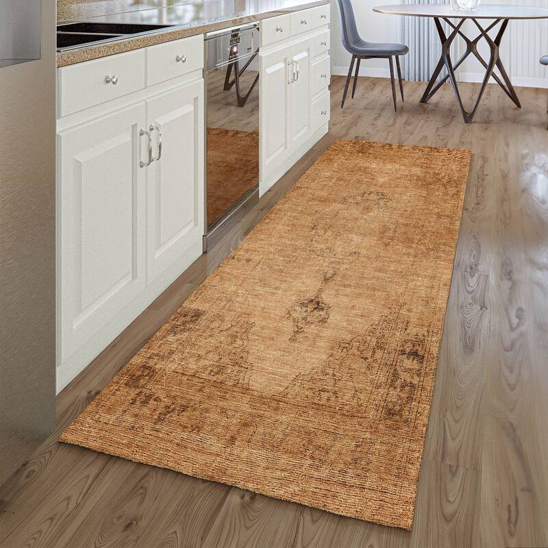 Premium Washable Super Soft Vintage Distressed Mayfield Rug - Copper - 2' 3" x 7' 6" - Runner
