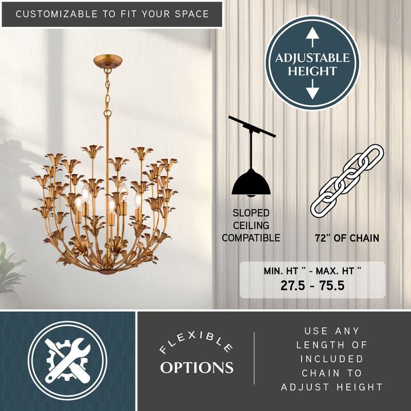 Vaxcel Lighting P0433 Camellia 5 Light 24" Wide Pendant