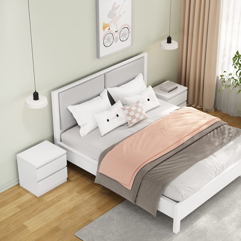 19.7"Nightstand with 2 Drawers, Beside Table with Drawers Handle Free Design,Thickened Top Plate, for Bedroom,Living Room