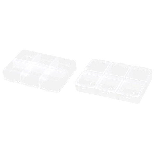 Household Plastic 6 Compartments Pills Medicines Container Storage Box Case 2pcs