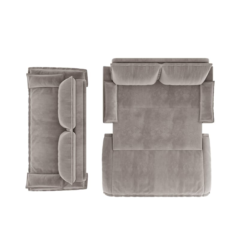 73.2" Queen Pull Out Sofa Bed, 3-in-1 Convertible Sleeper Sofa, Multi-Functional Velvet Loveseat Bed - Grey