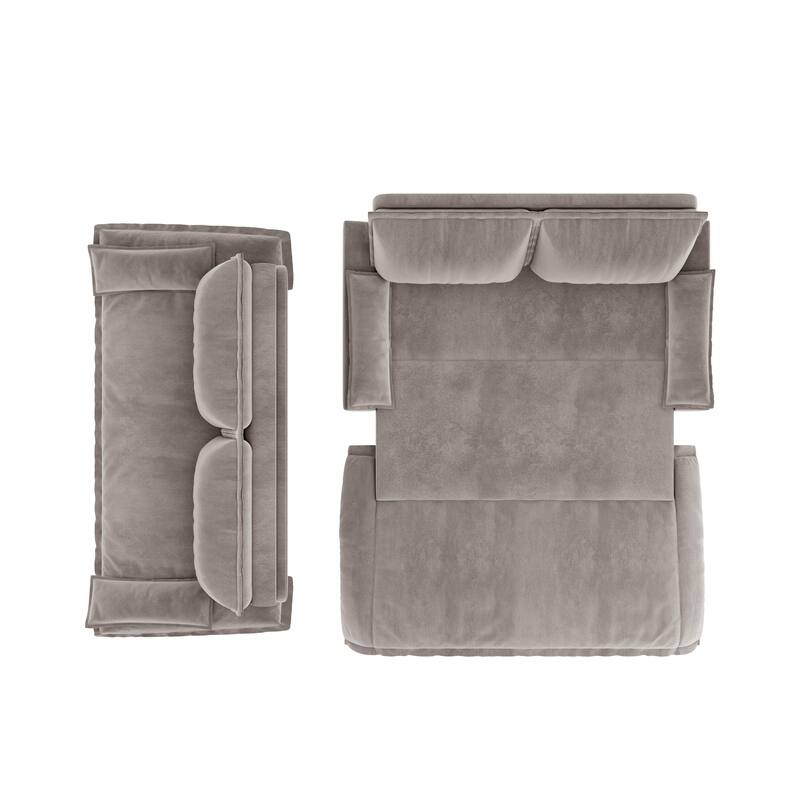 Versatile 3-in-1 Queen Size Velvet Pull-Out Sofa Bed with Chaise Lounge, Durable Steel Frame, Convertible Sleeper Loveseat