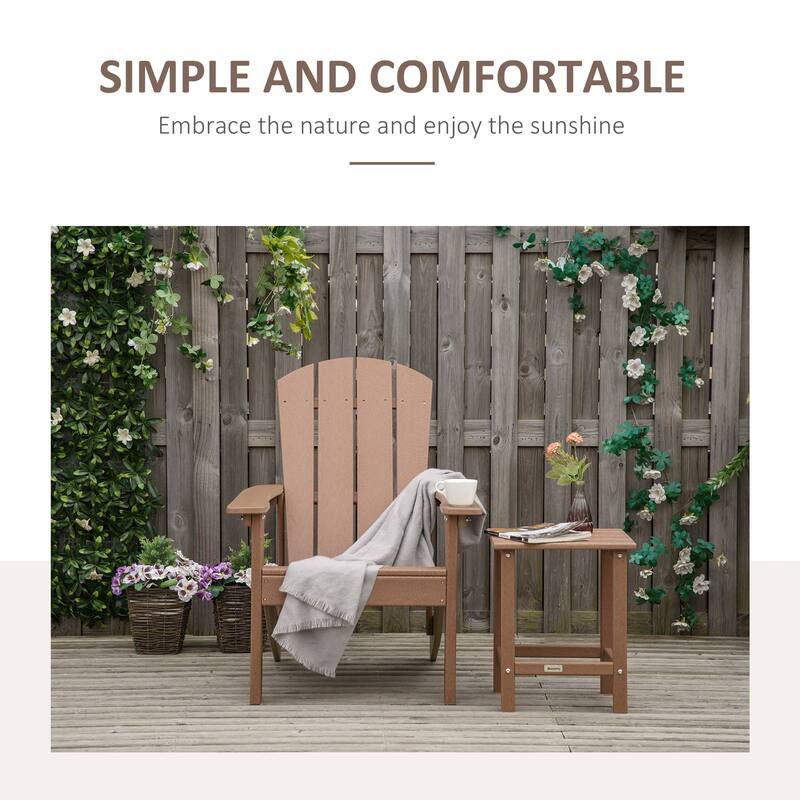 Outsunny Plastic Adirondack Chair, HDPE Fire Pit Chair with High Back for Backyard, Garden