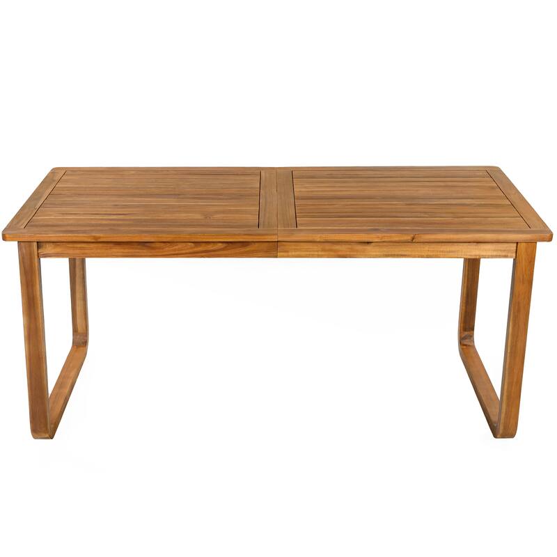 7-Piece Acacia Wood Outdoor Dining Set with Water-Resistant Cushions by Leisure Zone