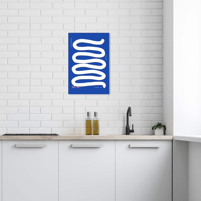 Wynwood Studio Canvas Advertising Curved Positivity Blue and Modern & Contemporary Wall Art Canvas Print - 16 x 24