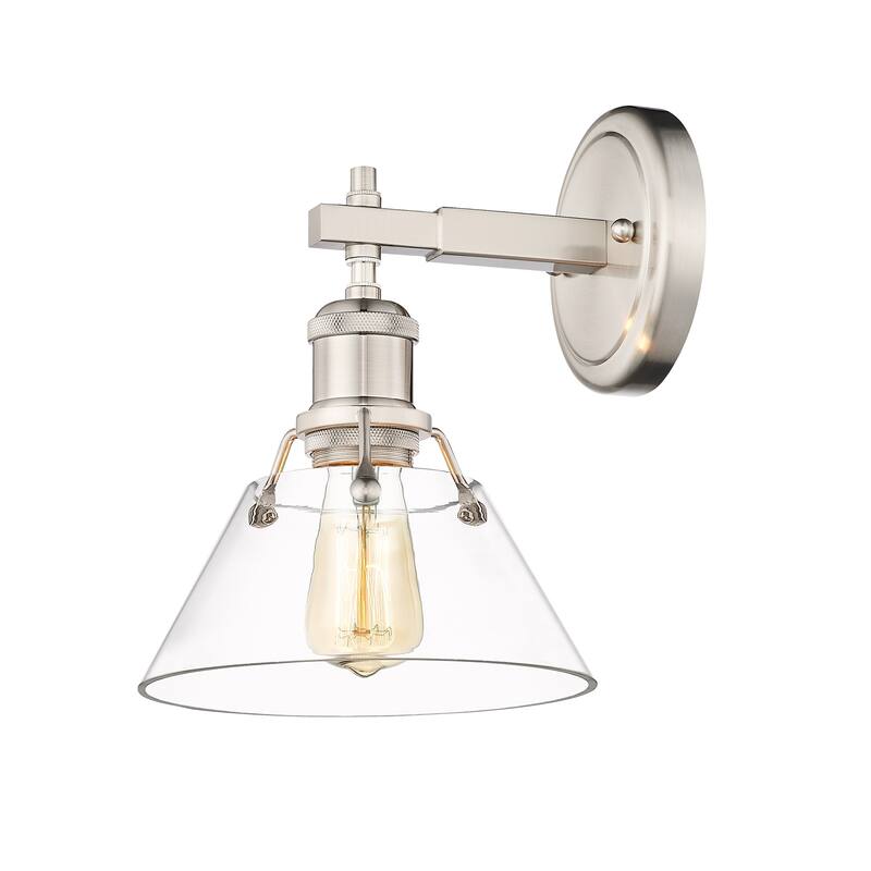 Orwell 1-Light Bath Vanity in Pewter with Clear Glass - Silver