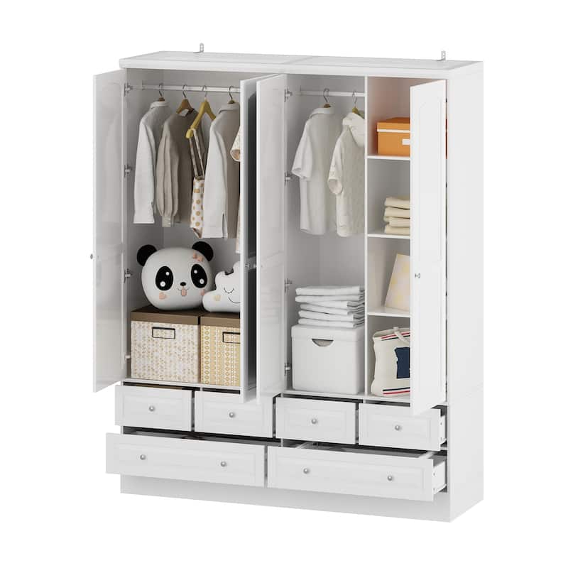 Tranquil Vista Dual Wardrobe Classic Storage Modular Cloest Armoires